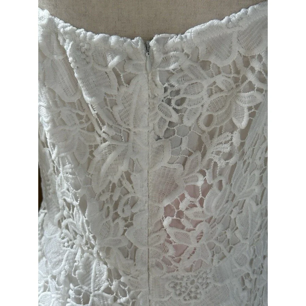 JJ's House Adelita White Lace Midi Dress Size L #312108 - Picture 7 of 16